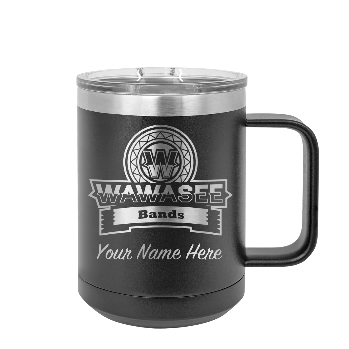 Wawasee Black 15 oz. Camp Mug