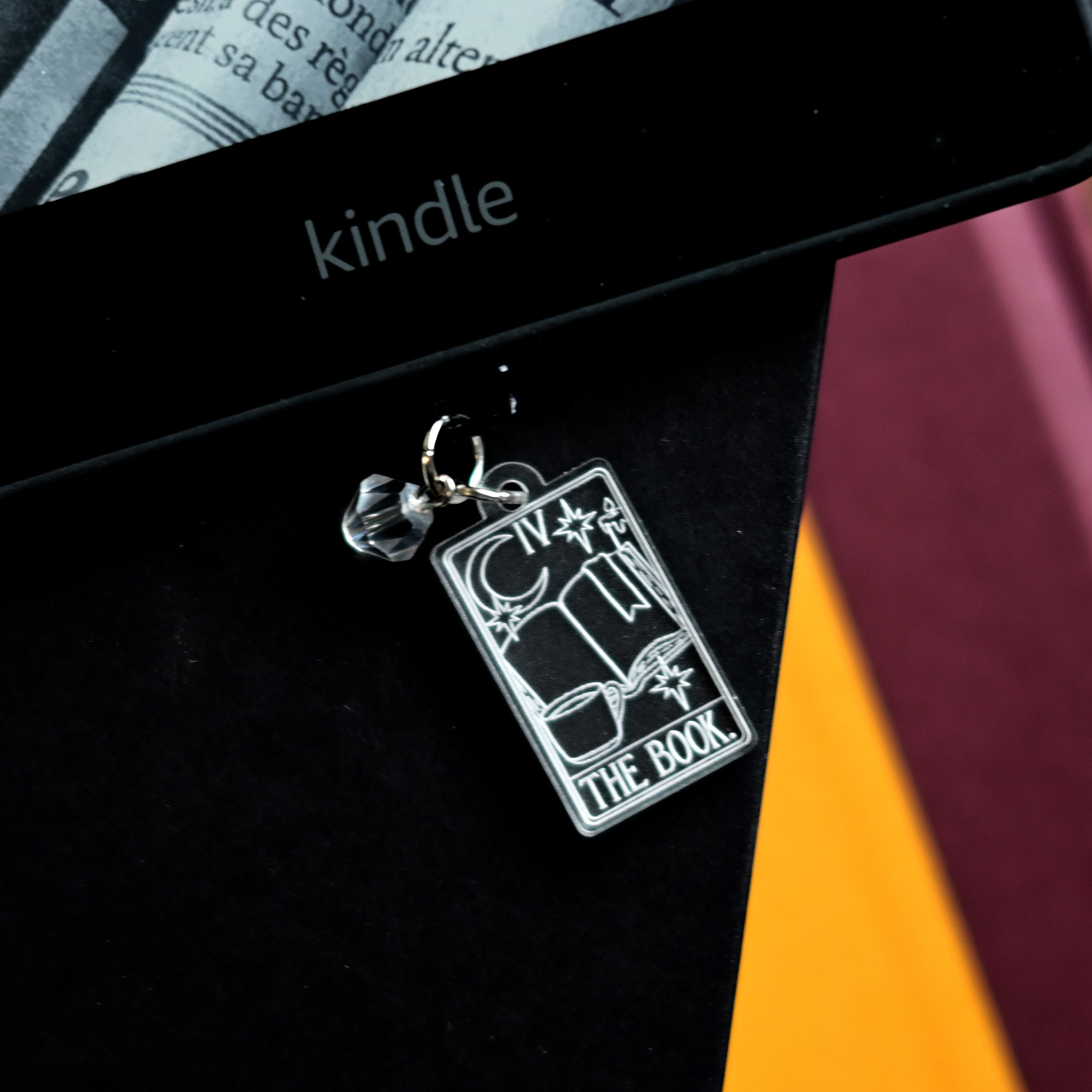 The Book USB-C Charm – Handmade Acrylic Charm with Faceted Bead