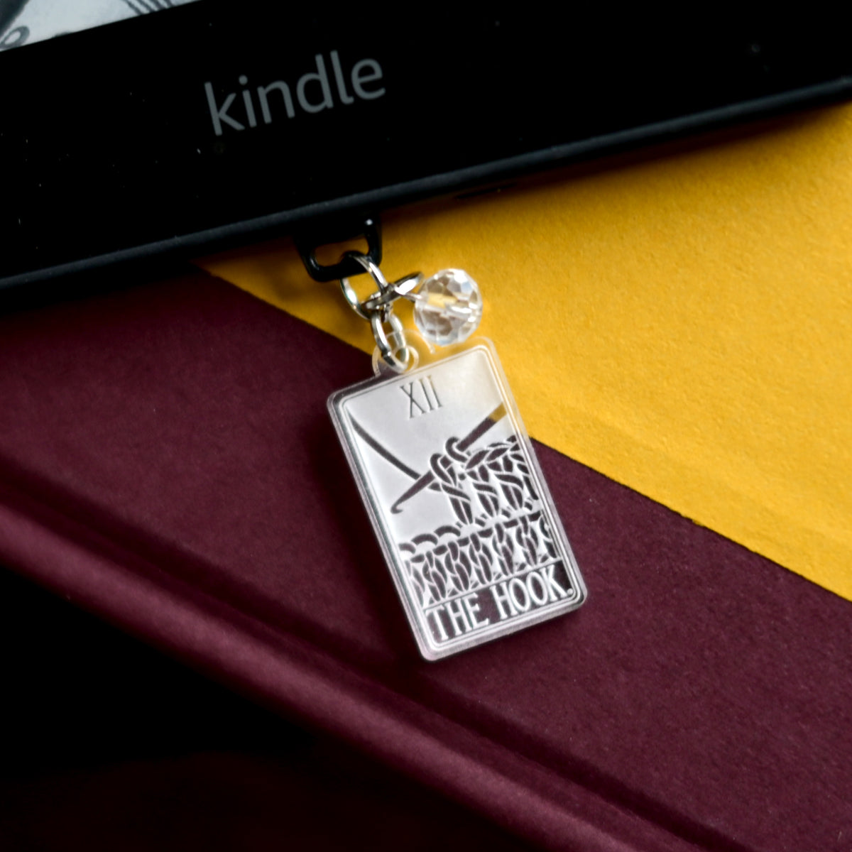 The Hook Tarot Card E-Reader Charm and Dust Plug for Kindle and other USB-C Charging Ports