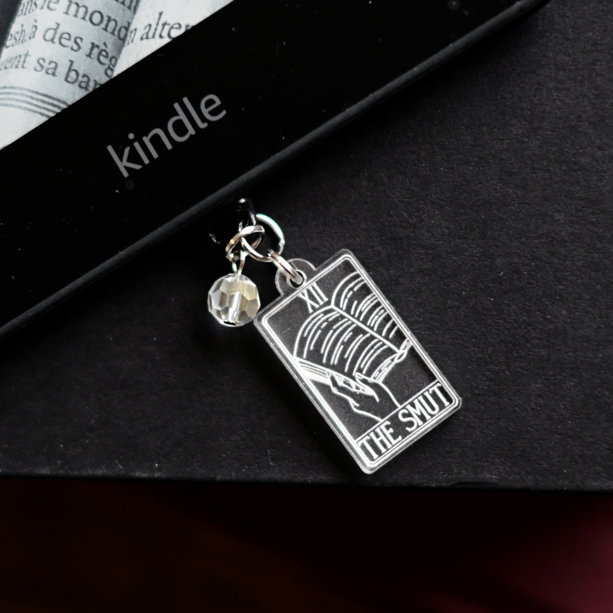 The Smut Tarot Card E-Reader Charm and Dust Plug for Kindle and other USB-C Charging Ports