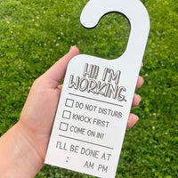 Work from Home Door Sign - Whiteboard Hanger with Chalkboard Back
