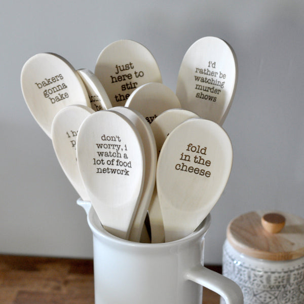Funny Wood Spoons Engraved With Messages - Individual or a Set - Blue ...