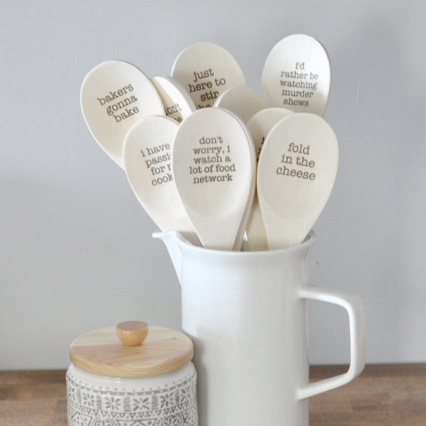 Funny Wood Spoons Engraved With Messages - Individual or a Set - Blue ...