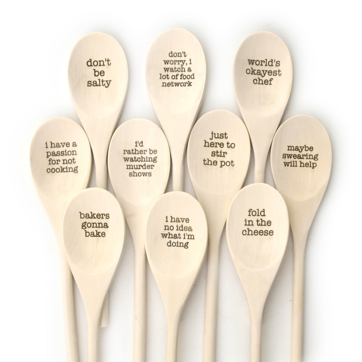 Funny Wood Spoons Engraved With Messages - Individual or a Set